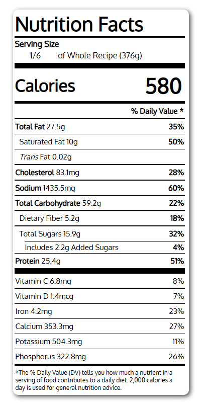Tuna Casserole Recipe Nutrition Information
