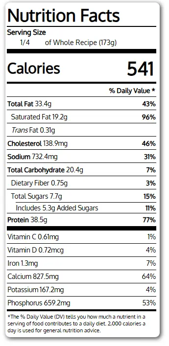 Nutrition Information For Cheese Crust Pizza