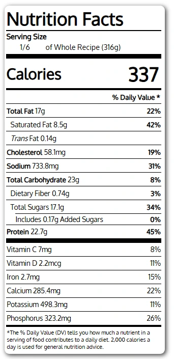 Nutrition Information For Crisp & Creamy Broccoli Salad